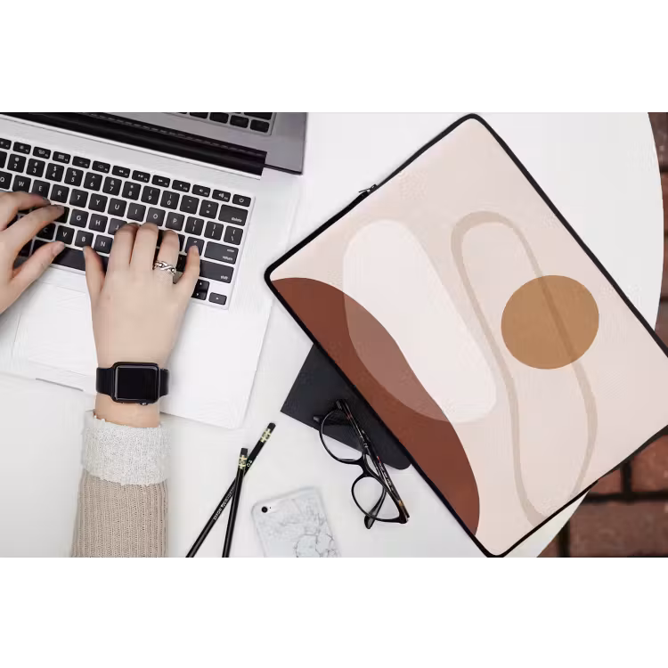 Laptop Sleeve - Shapes - Organic - Art - Vormen - Organisch - Kunst laptophoes neopreen klein