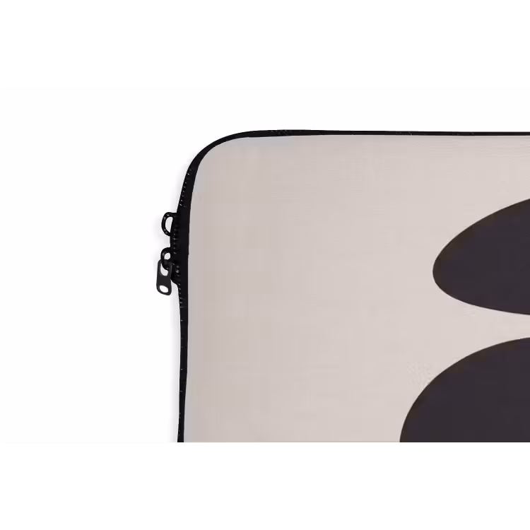 Laptop Sleeve - Shapes - Organic - Black - Vormen - Organisch - Zwart laptophoes neopreen klein