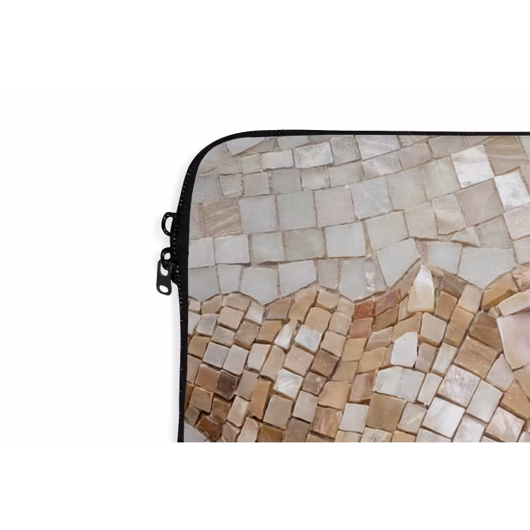 Schelp - Mozaïek - Zee - Beige - Modern laptophoes neopreen klein -detail