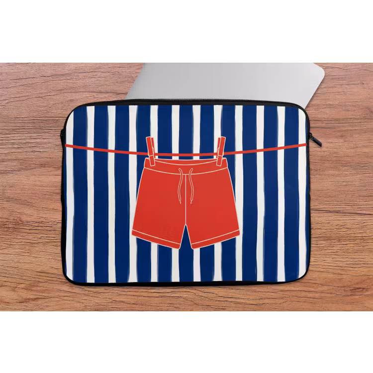 Shorts - Waslijn - Zomer - Illustratie - Rood laptophoes neopreen klein -tafel