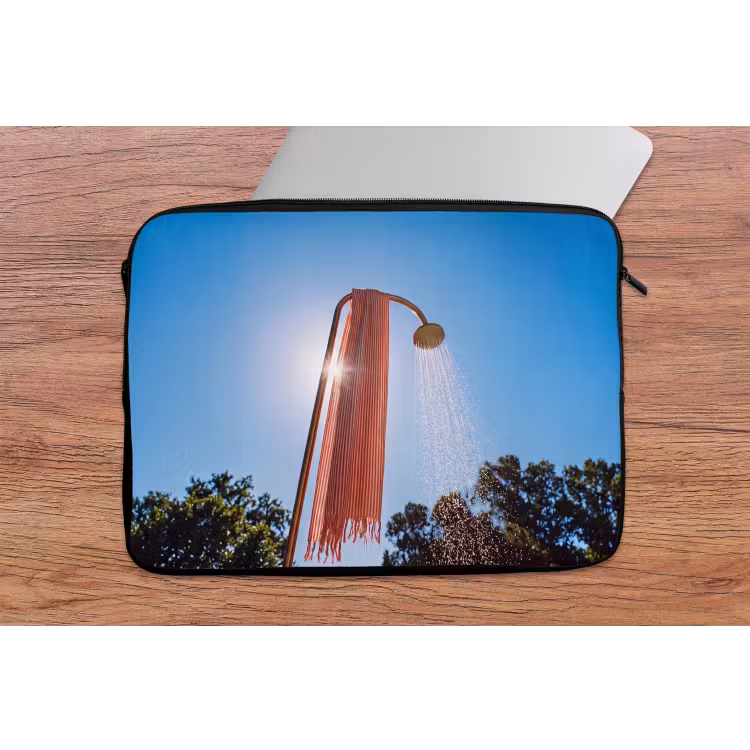 Douche - Water - Zomer - Blauw laptophoes neopreen klein -tafel