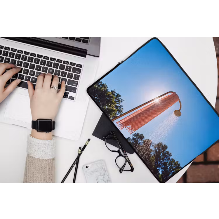 Douche - Water - Zomer - Blauw laptophoes neopreen klein -bureau
