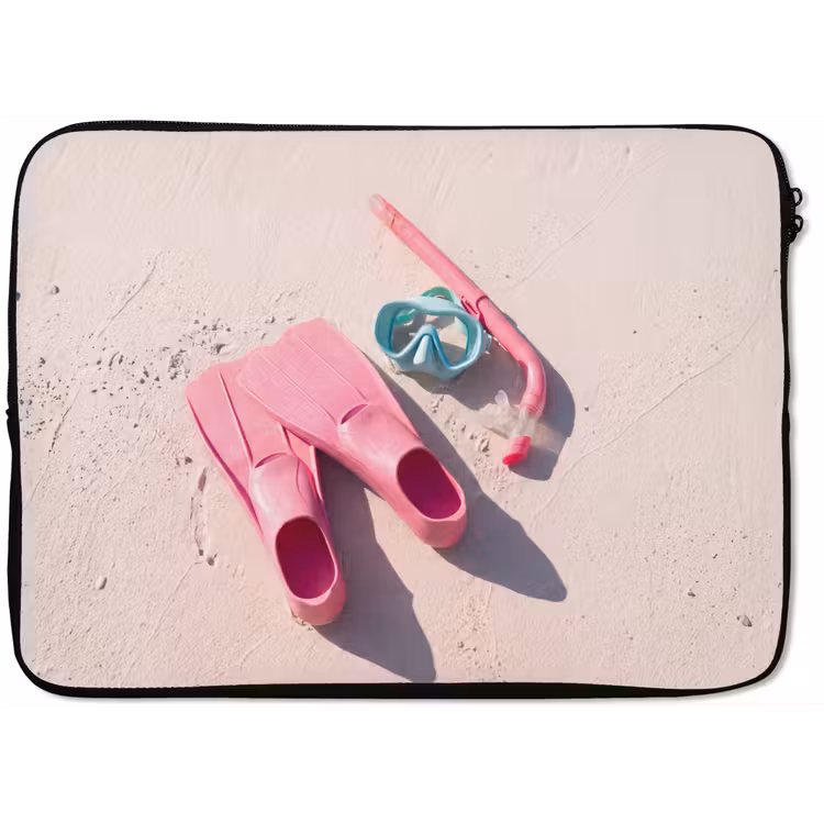 Snorkelset - Strand - Zomer - Roze laptophoes neopreen klein -zkaufland3dotto