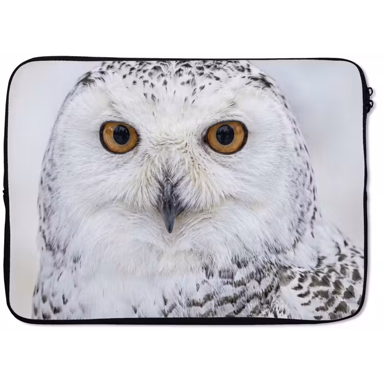 Sneeuwuil - Oog - Wildlife - Wit laptophoes neopreen klein -zkaufland3dotto