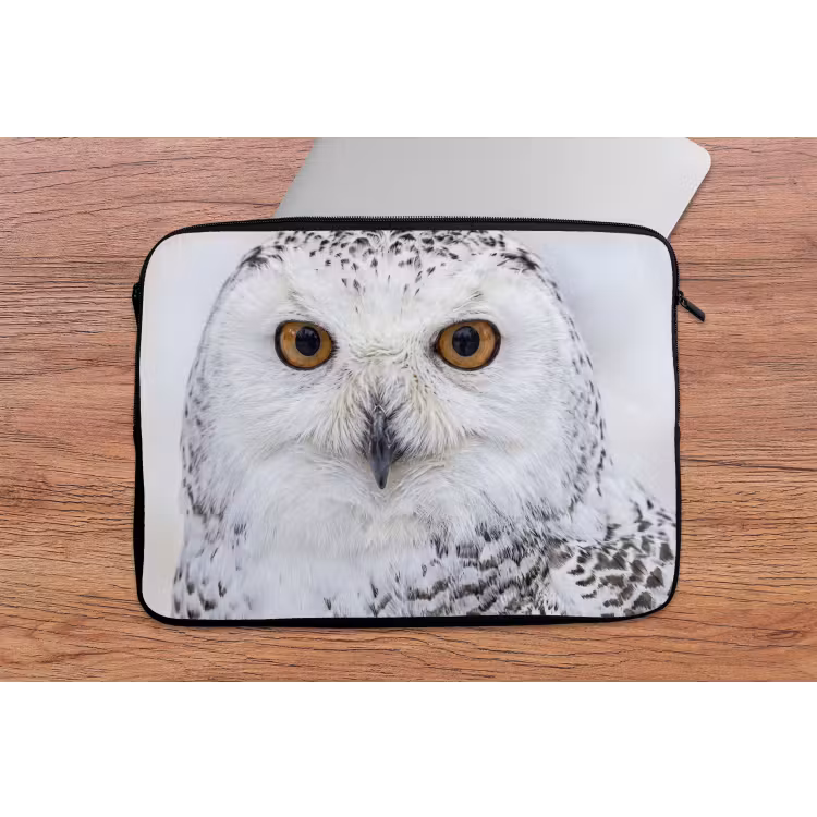 Sneeuwuil - Oog - Wildlife - Wit laptophoes neopreen klein -tafel