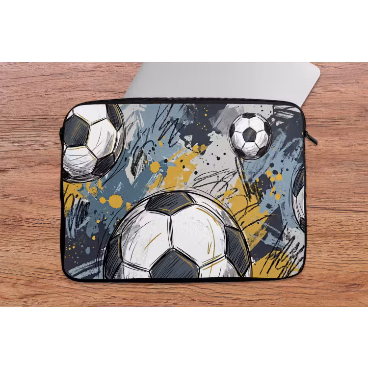 Voetbal - Abstract - Sport - Kleurrijk laptophoes neopreen klein -tafel