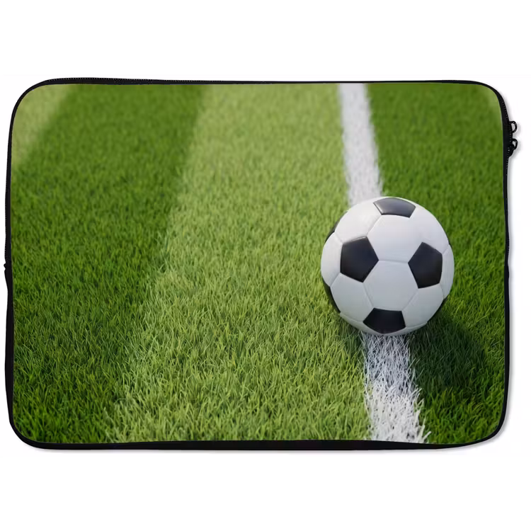 Voetbal - Grasveld - Sport - Groen laptophoes neopreen klein -zkaufland3dotto