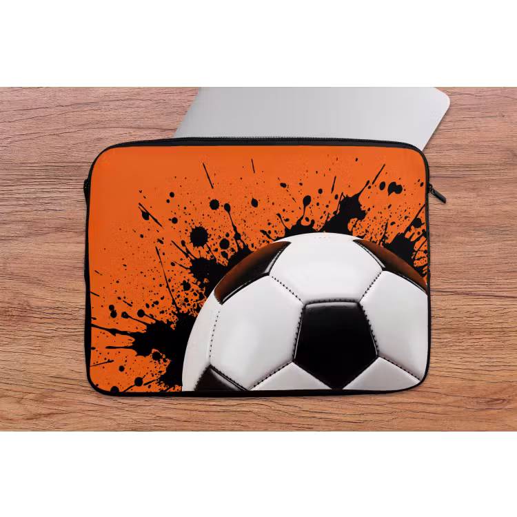 Voetbal - Verf - Sport - Oranje laptophoes neopreen klein -tafel