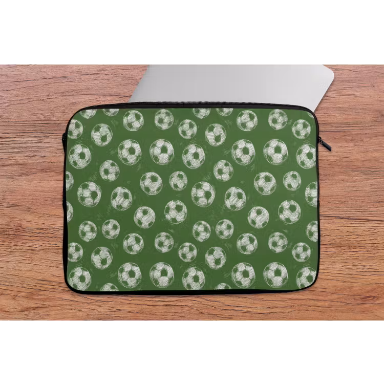Voetbal - Sport - Groen laptophoes neopreen klein 279 -tafel