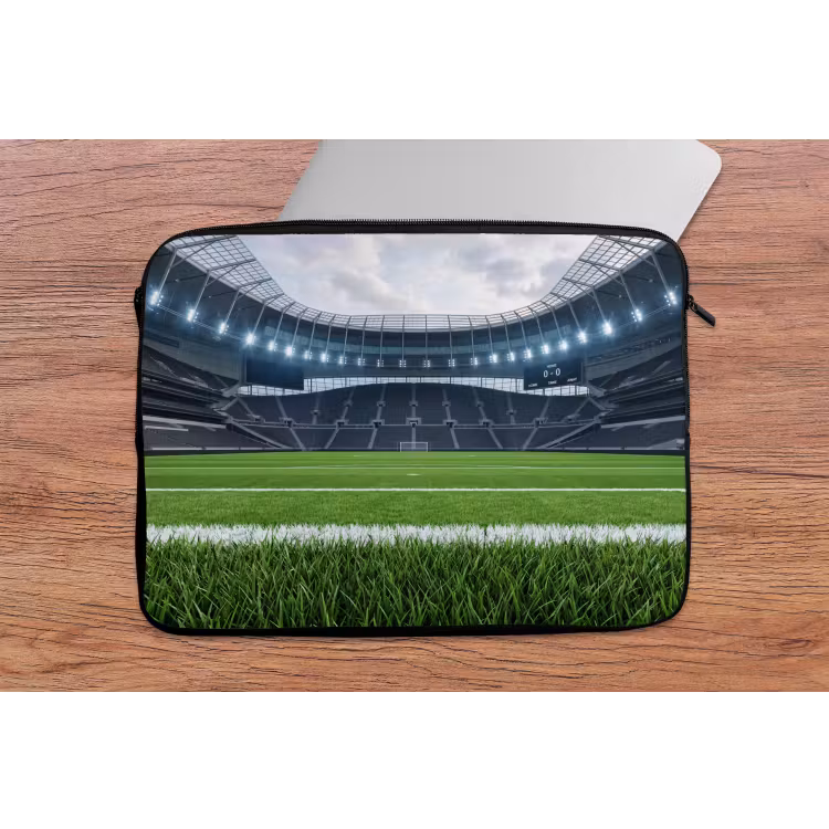 Voetbal - Stadion - Sport - Groen laptophoes neopreen klein -tafel