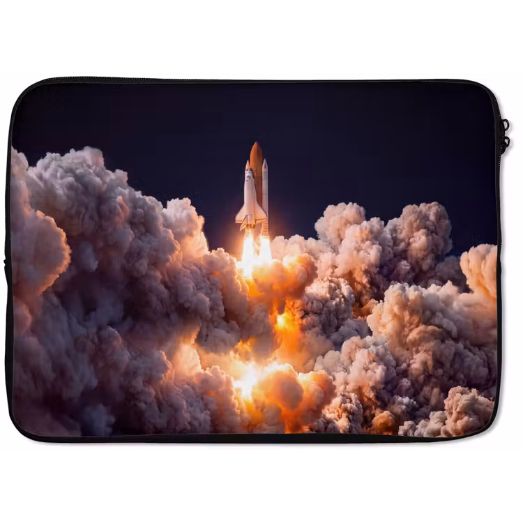 Laptop Sleeve - Spacecraft - Launch - Stars - Ruimtevaartuig - Lancering - Sterren laptophoes neopreen klein