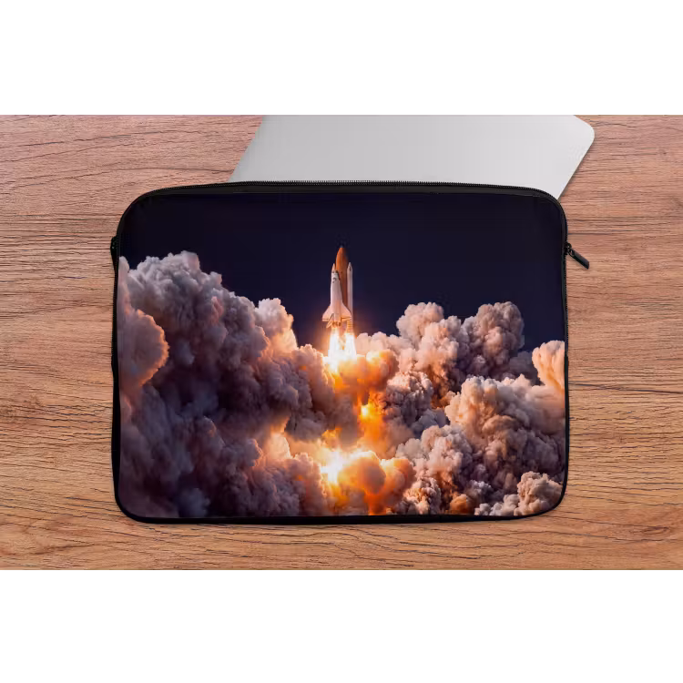 Laptop Sleeve - Spacecraft - Launch - Stars - Ruimtevaartuig - Lancering - Sterren laptophoes neopreen klein