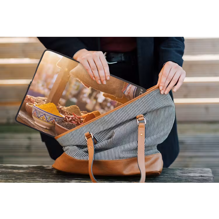 Laptop Sleeve - Spices - Market - Colorful - Specerijen - Markt - Kleurrijk laptophoes neopreen klein