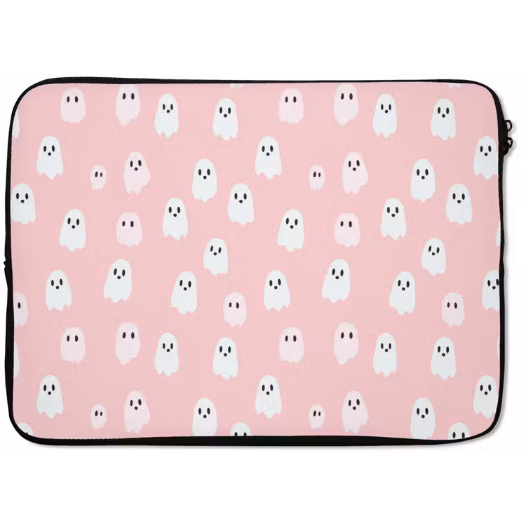Spookjes - Patroon - Roze laptophoes neopreen klein 279 -zkaufland3dotto