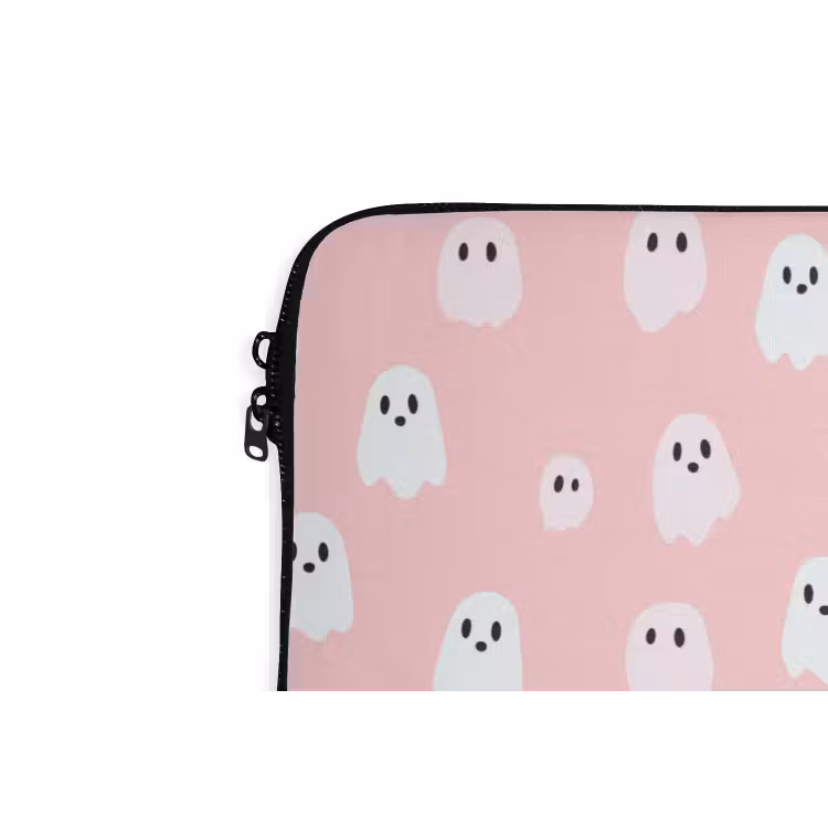 Spookjes - Patroon - Roze laptophoes neopreen klein 279 -detail