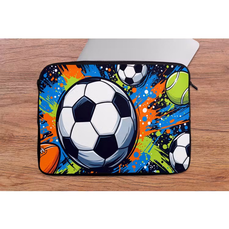 Sport - Ballen - Kleurrijk laptophoes neopreen klein -tafel