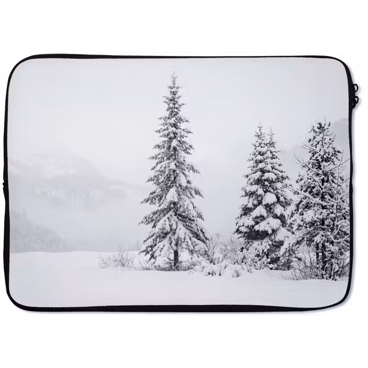 Fijnsparren - Sneeuw - Winter - Landschap - Stilte laptophoes neopreen klein -zkaufland3dotto
