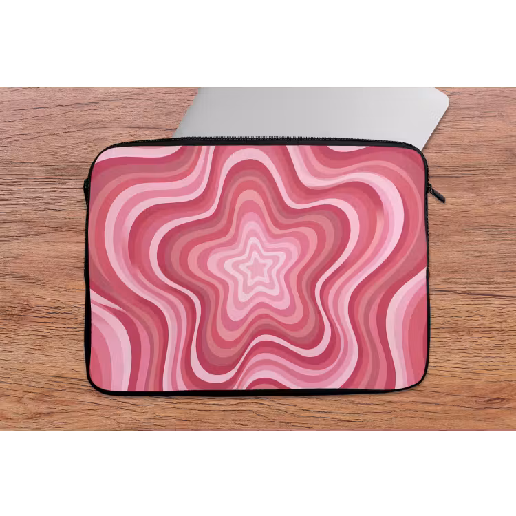Ster - Golvend - Abstract - Roze laptophoes neopreen klein -tafel