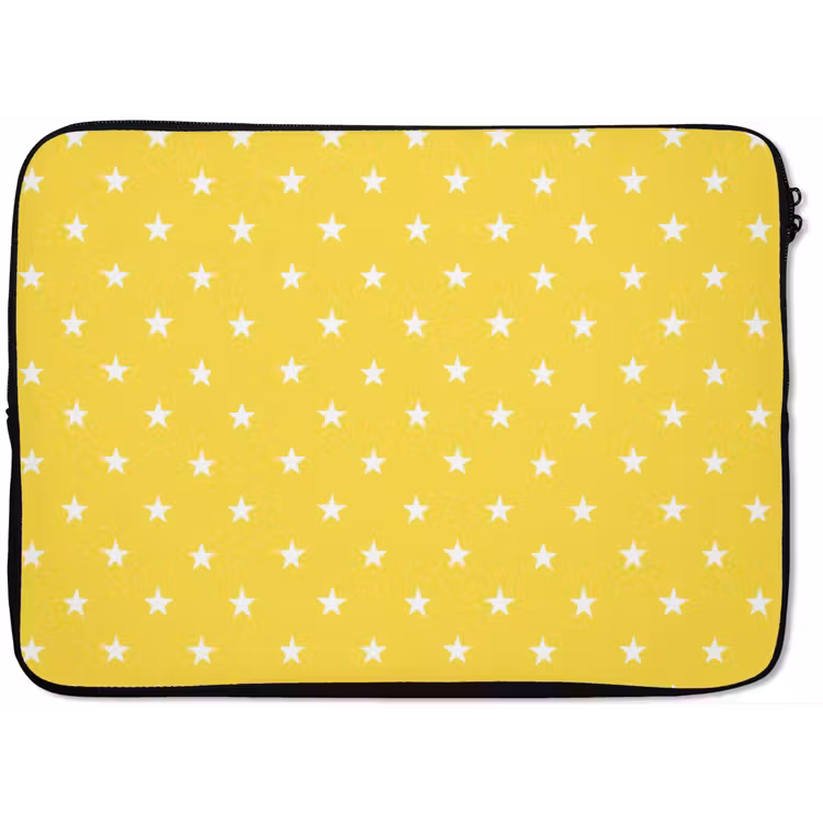 Sterren - Patroon - Minimalistisch - Geel laptophoes neopreen klein 279 -zkaufland3dotto