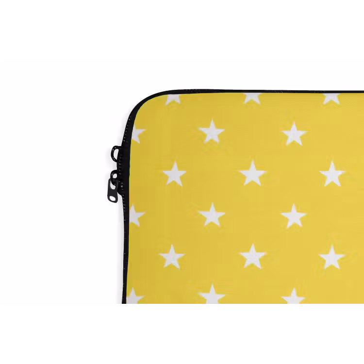 Sterren - Patroon - Minimalistisch - Geel laptophoes neopreen klein 279 -detail