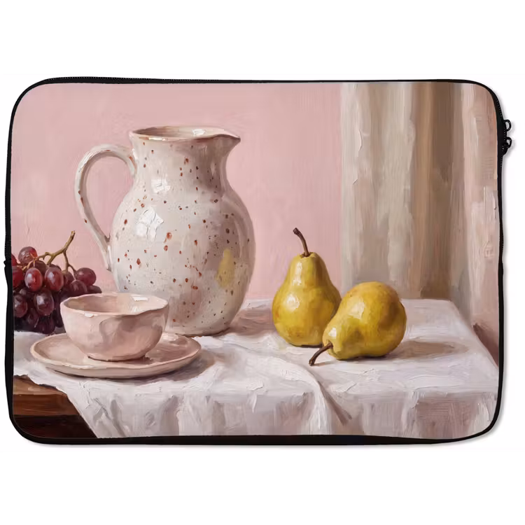 Laptop Sleeve - Still Life - Fruit - Pink - Stilleven - Fruit - Roze laptophoes neopreen klein