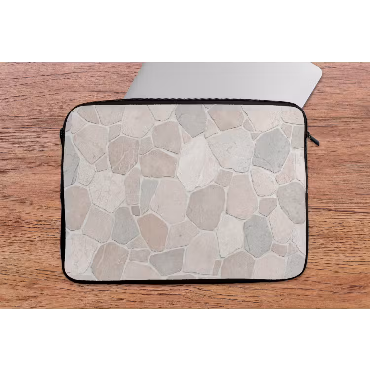 Steen - Patroon - Textuur - Beige laptophoes neopreen klein -tafel