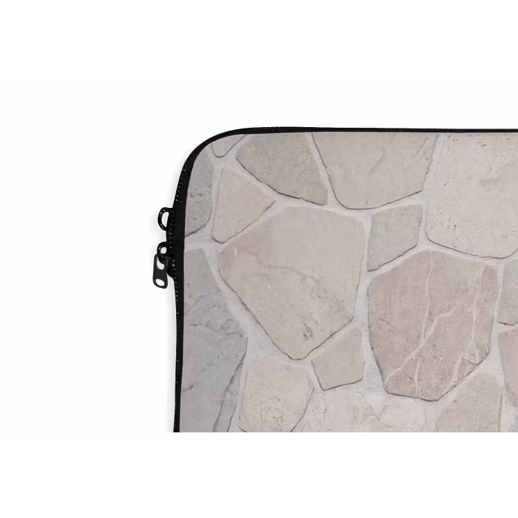 Steen - Patroon - Textuur - Beige laptophoes neopreen klein -detail