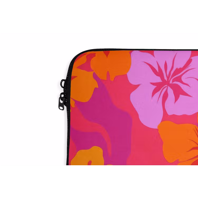 Zomers - Hibiscus - Kleurrijk laptophoes neopreen klein 279 -detail