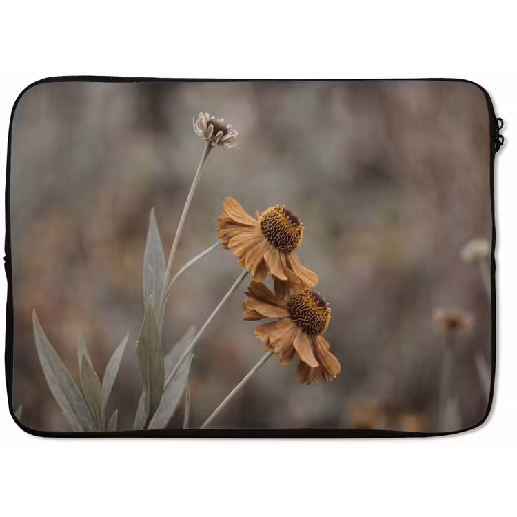 Zonnehoed - Droogbloemen - Geel - Warm laptophoes neopreen klein -zkaufland3dotto