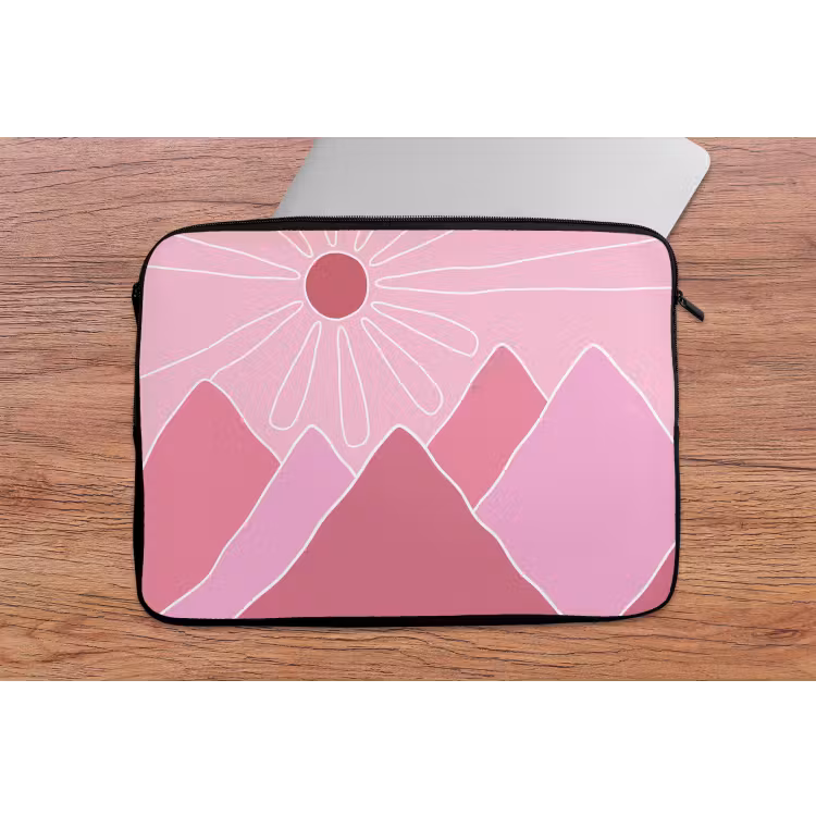 Zon - Bergen - Natuur - Abstract - Roze laptophoes neopreen klein -tafel