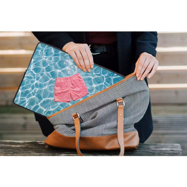 Zwemkleding - Gestreept - Water - Zomer - Rood-wit laptophoes neopreen klein -tas