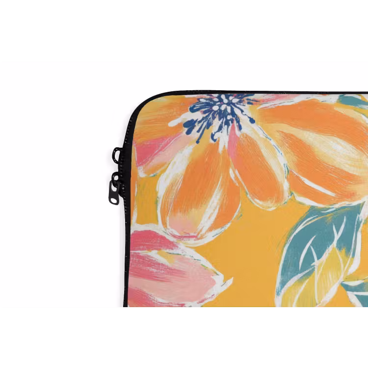 Textuur - Bloemen - Kleurrijk laptophoes neopreen klein 279 -detail