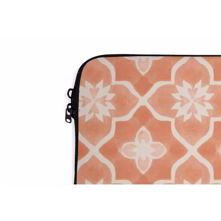 Tegelpatroon - Arabesk - Vintage - Terracotta laptophoes neopreen klein 279 -detail