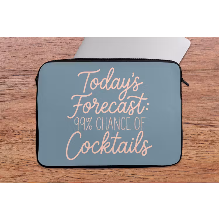 Today's Forecast - Cocktails - Blauw laptophoes neopreen klein -tafel