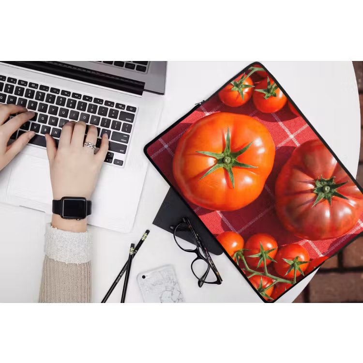 Laptop Sleeve - Tomato - Red - Food - Tomaat - Rood - Eten laptophoes neopreen klein