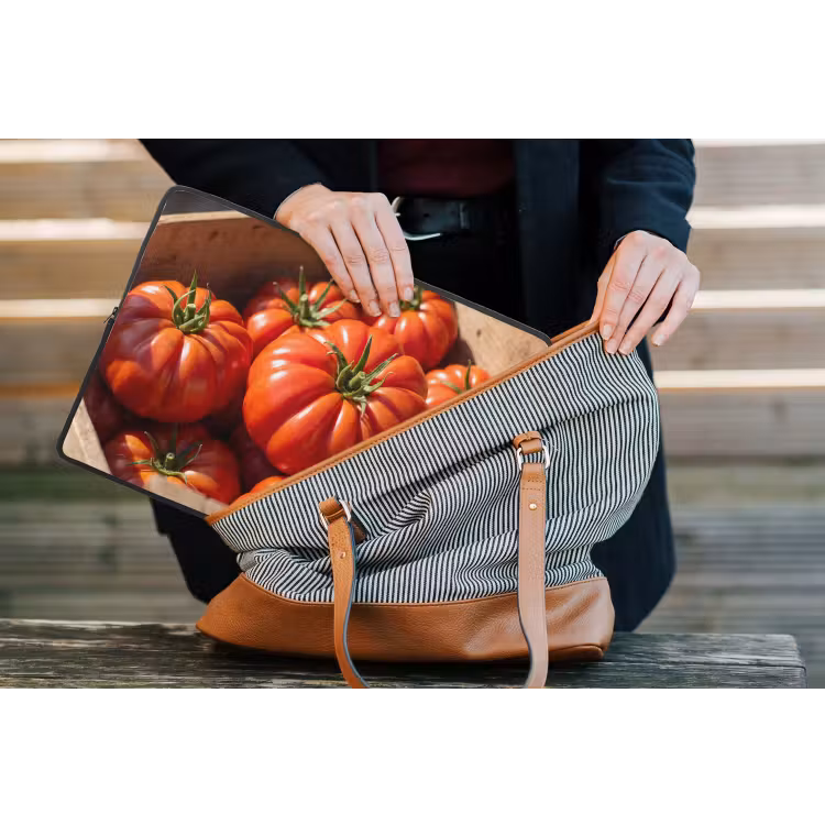 Laptop Sleeve - Tomato - Wooden - Crate - Tomaat - Houten - Kist laptophoes neopreen klein