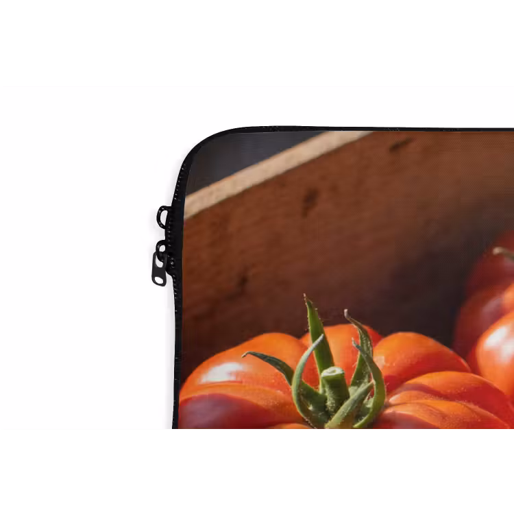 Laptop Sleeve - Tomato - Wooden - Crate - Tomaat - Houten - Kist laptophoes neopreen klein