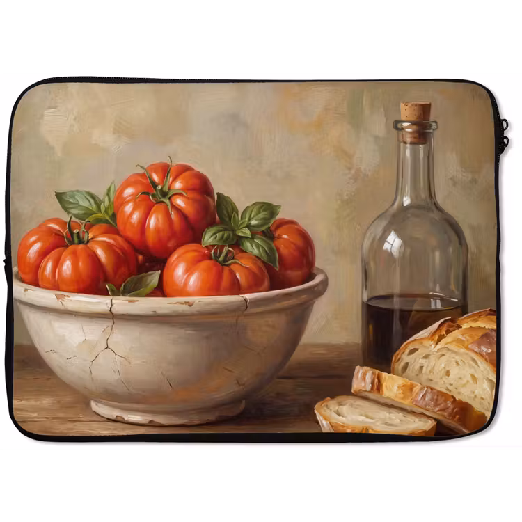Laptop Sleeve - Tomatoes - Bowl - Food - Tomaten - Kom - Eten laptophoes neopreen klein