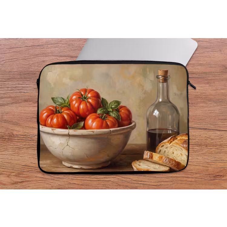 Laptop Sleeve - Tomatoes - Bowl - Food - Tomaten - Kom - Eten laptophoes neopreen klein