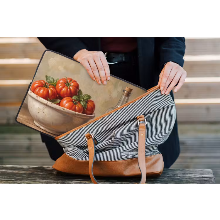 Laptop Sleeve - Tomatoes - Bowl - Food - Tomaten - Kom - Eten laptophoes neopreen klein