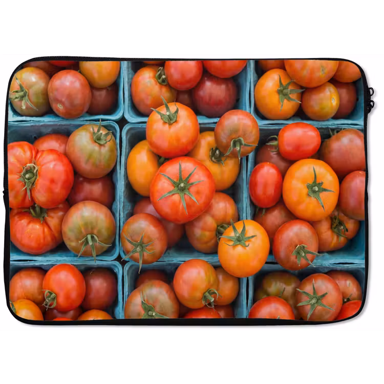 Laptop Sleeve - Tomatoes - Food - Colorful - Tomaten - Eten - Kleurrijk laptophoes neopreen klein