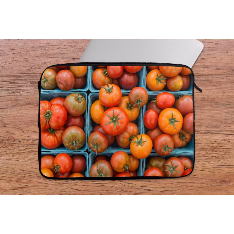 Laptop Sleeve - Tomatoes - Food - Colorful - Tomaten - Eten - Kleurrijk laptophoes neopreen klein