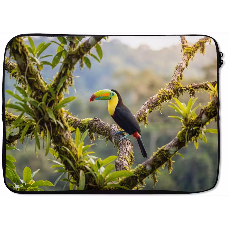 Toekan - Jungle - Natuur - Kleurrijk laptophoes neopreen klein -zkaufland3dotto