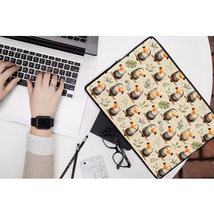 Toekans - Exotisch - Kleurrijk laptophoes neopreen klein 279 -bureau