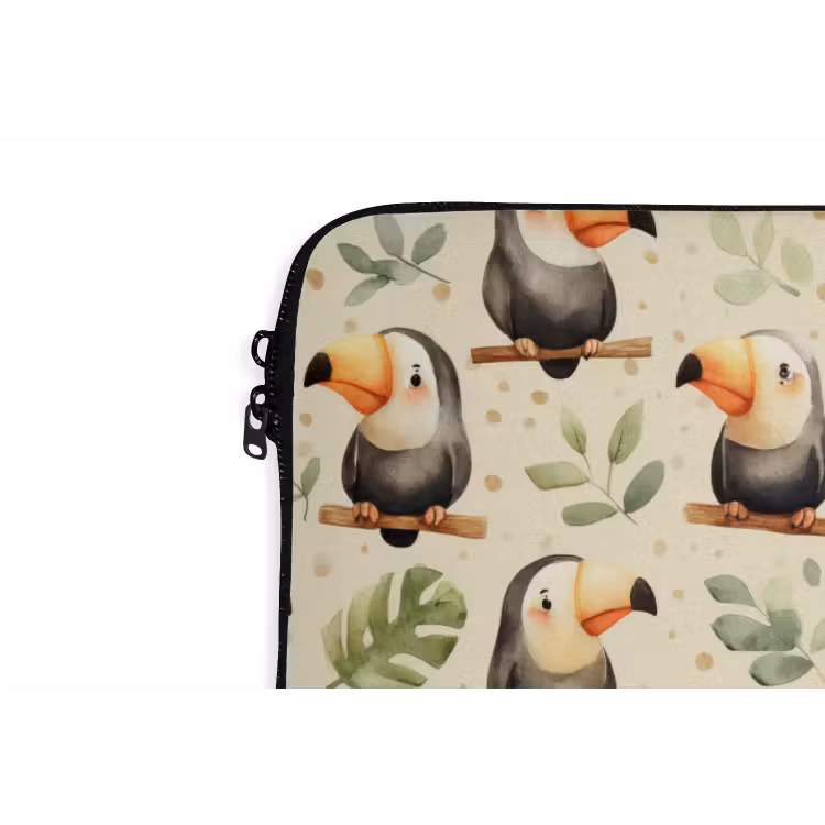 Toekans - Exotisch - Kleurrijk laptophoes neopreen klein 279 -detail