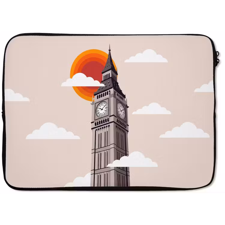 Toren - Klok - Londen - Architectuur - Retro laptophoes neopreen klein -zkaufland3dotto