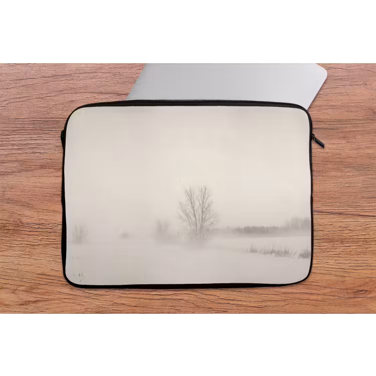 Boom - Mist - Sneeuw - Winter - Minimalistisch laptophoes neopreen klein -tafel