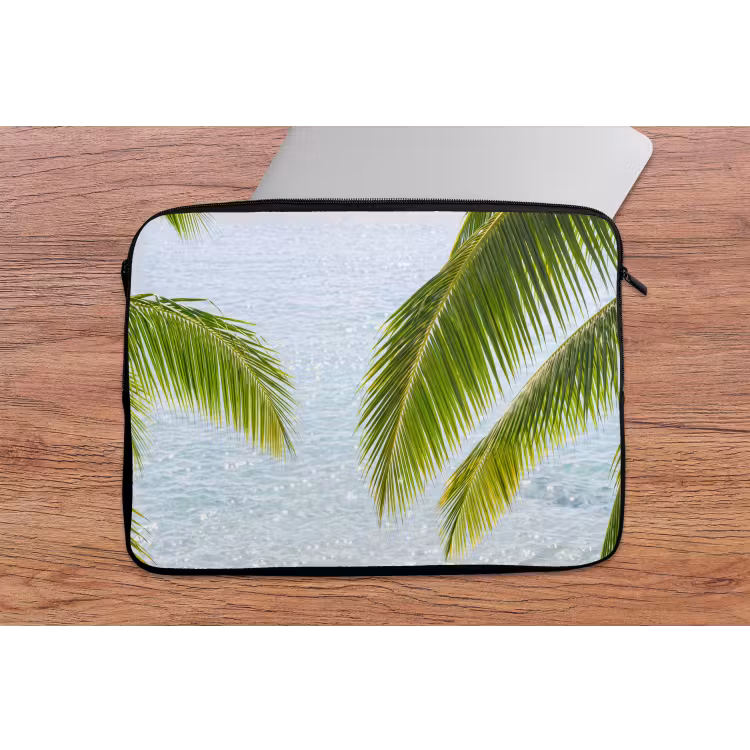Boom - Bladeren - Water - Tropisch - Groen laptophoes neopreen klein -tafel