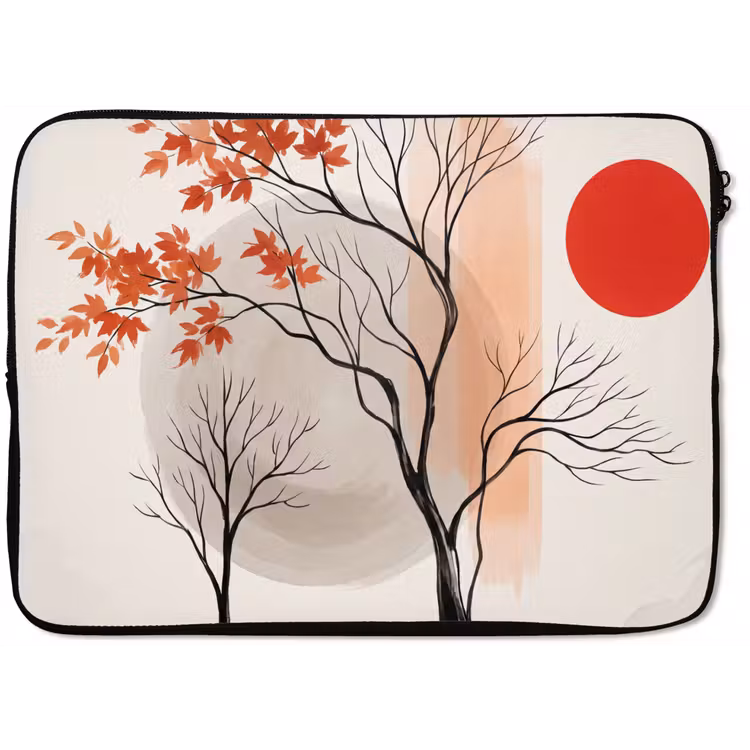 Laptop Sleeve - Tree - Red - Abstract - Boom - Rood - Abstract laptophoes neopreen klein