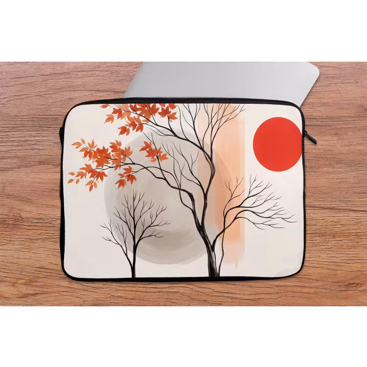 Laptop Sleeve - Tree - Red - Abstract - Boom - Rood - Abstract laptophoes neopreen klein
